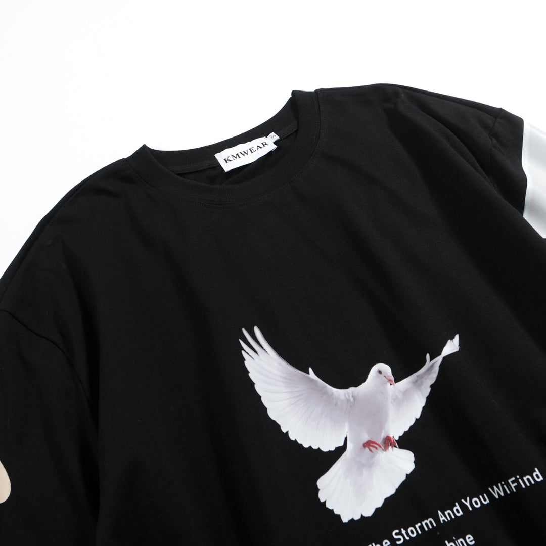 Men's Multiple colors cotton dove print short sleeve T-shirt