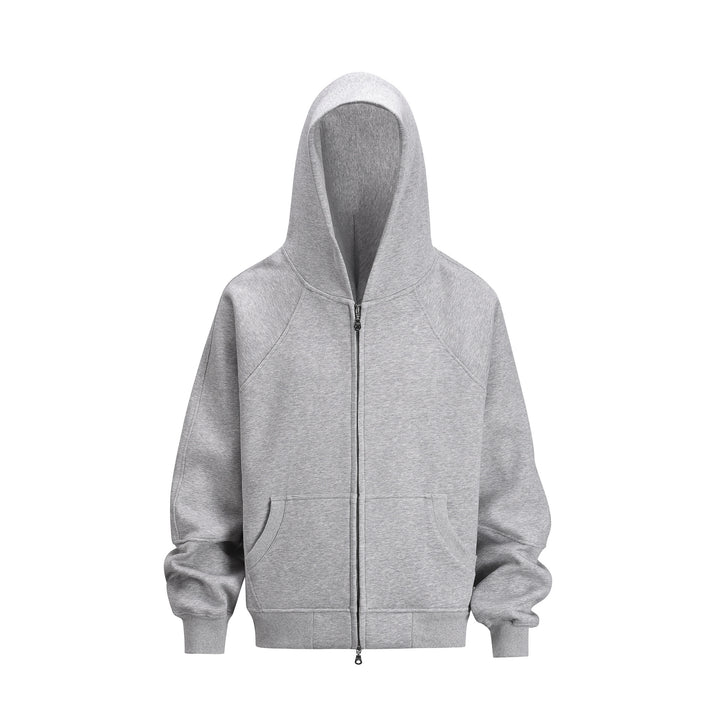 Men's Zipper Cardigan Ribbed Cuffs Hooded Cotton Hoodies